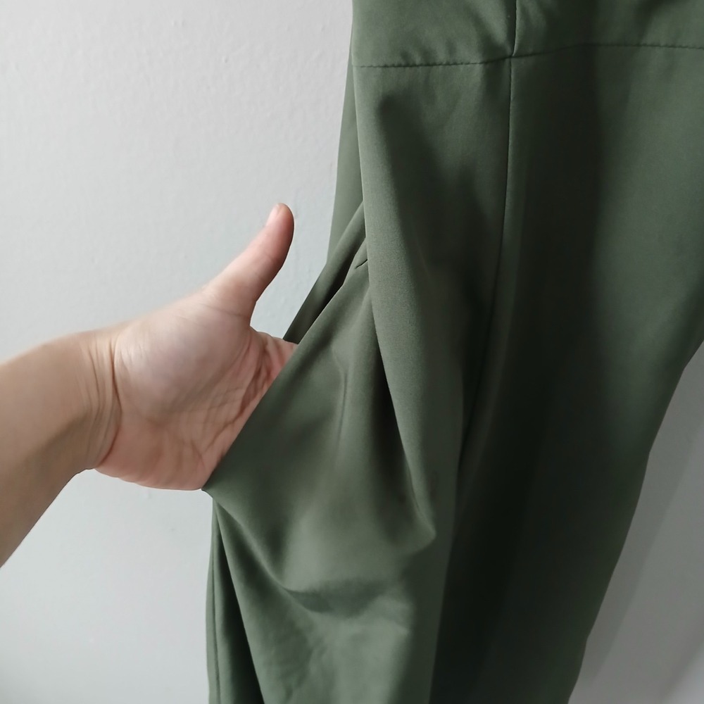 Krimson Klover Size Small Stella Dress‎ Olive Green Handkerchief Hem Sleeveless - Picture 5 of 15